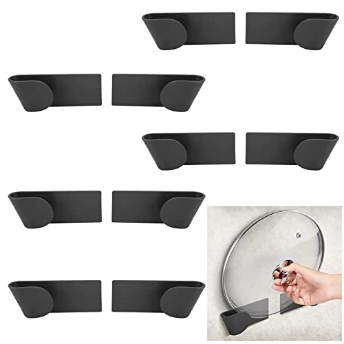 NiCoLa 10 Pcs Pan Lid Holders, Wall Mount Rack, Plastic