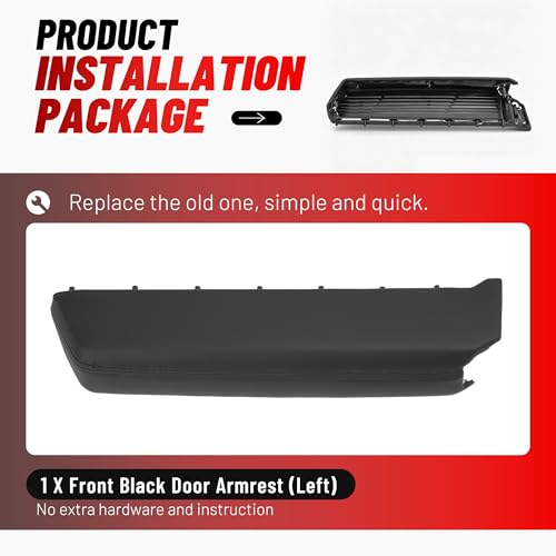 ALMULOO Front Left Door Armrest Compatible with 2015-2020 Ford F-150 XLT Replacement for FL3B-1824105-B Plastic Unfinished Black Driver Side by ALMULOO - Used condition - Image 5