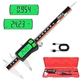 Preciva Digitaler Messschieber 150 mm, wiederaufladbar | Hintergrundbeleuchtet | Touchscreen-Digitale Schieblehre mit hochwertigem LCD-Display Elektronische Messschieber