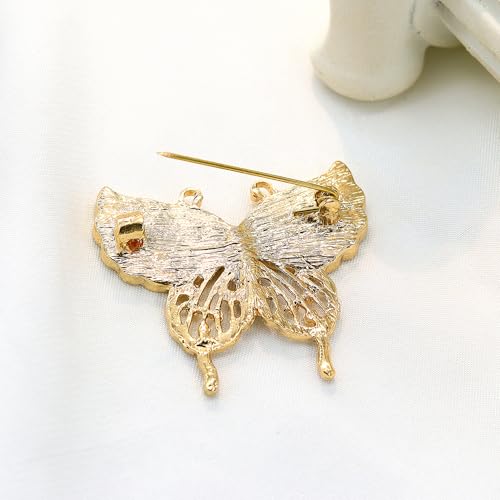 Image of Butterfly Brooch for Women, Insect Butterfly Pins Shawl Pin Clip Flashing Butterfly Jewelry Fashion Brooch Wedding Accessories Sweater Scarf Brooch for Women