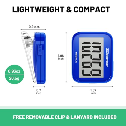 Image of 3D Pedometer for Walking, Simple Step Counter with Large Digital Display, Step Tracker with Removable Clip Lanyard, Accurately Track Steps for Men Women Kids Adults Seniors