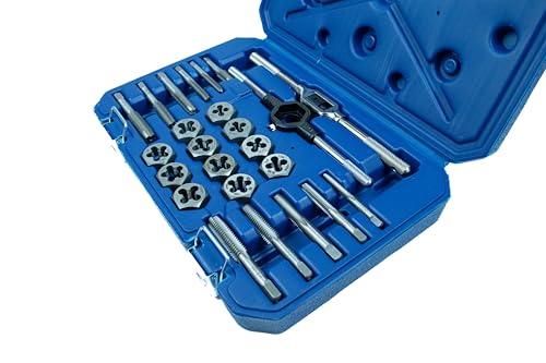 Image of Century Drill & Tool 98904 Fractional Tap & Die Set, 24 Piece | external thread cutting, thread restoration