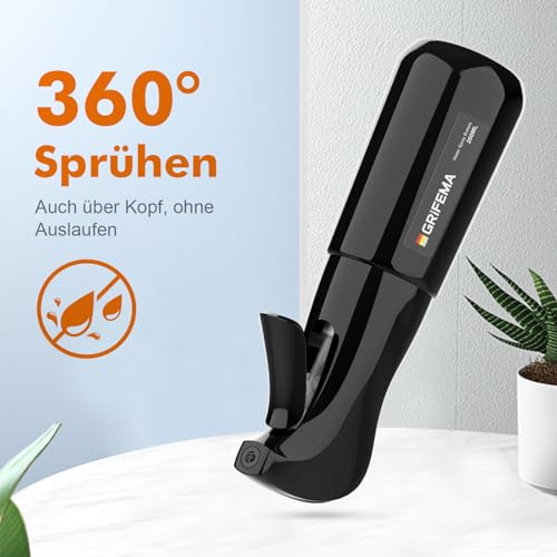 GRIFEMA Sprühflasche 200ml Schwarz - Wasserzerstäuber mit 0,2mm Präzisionsdüse und Lichtschutz - Lichtundurchlässiger Feinzerstäuber für Haarpflege, Kosmetik und Pflanzen - BPA-freie Spritzflasch