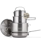 Campo Libre. Enzo L I Camping Kochgeschirr aus Edelstahl I kompaktes Campinggeschirr I Outdoor Ko...