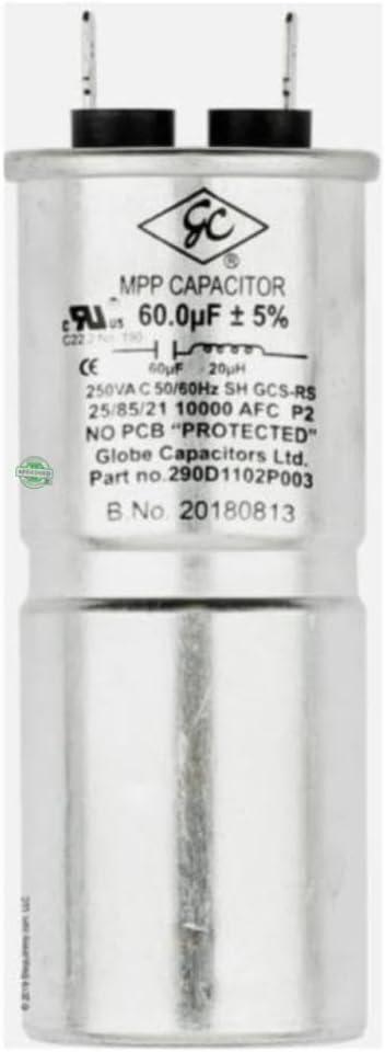 290D1102P003, 290D1102P002 CKD02P002X compatible with GE Washer Start Capacitor fits old number 290D1102P003, 290D1102P002