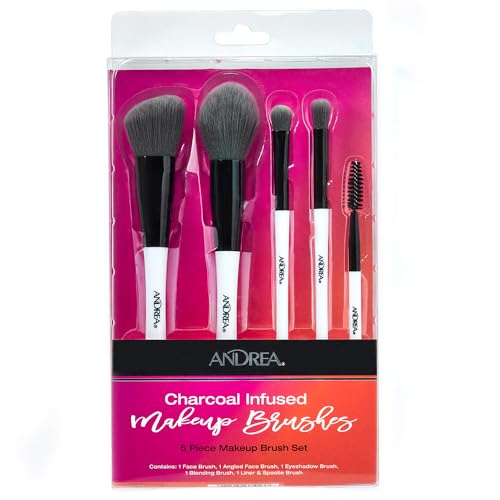 Andrea Charcoal Infused 5 piece Makeup Brush Set