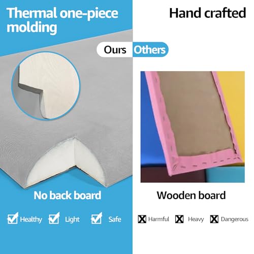 Art3D H2010VS12 Peel And Stick Headboard For Full King And Queen In Velvet Stone, Pack Of 12 Panels Sized 9.84 Inch X 23.62", 3D Soundproof Wall Panels, Upholstered Wall Panel thumb #4