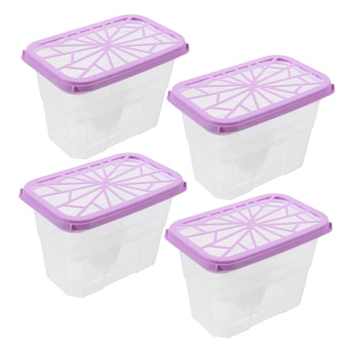 Abaodam 4個 除湿剤対応プラスチック除湿盒空容器 リユーザブル収納ボックス ワードローブ クローゼット用吸湿剤ホルダー 室内簡単設置 素