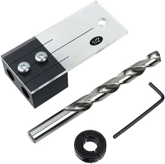 1Pc Woodworking Straight Hole Punching Locator - Precision Side Hole Punching Tool for DIY Woodworking Projects, 1/2 Inch Size ，1/4 Inch Size ，3/8 Inch Size(B-3/8)