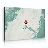 北欧ミニマリストの壁の装飾写真冬のスキースポーツキャンバスウォールアートプリントリビングルーム寝室の家の装飾65x98cmインナーフレームを吊るす準備ができています