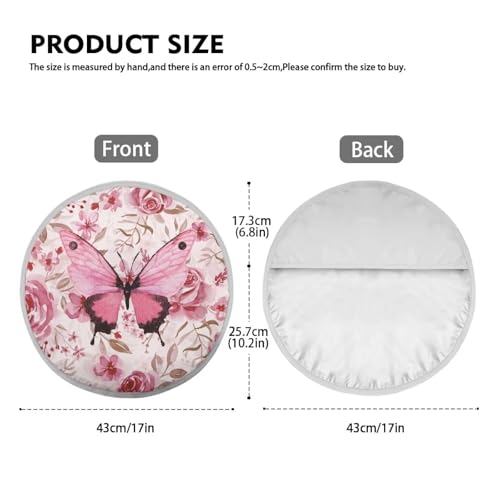 Image of Pink Butterfly Steering Wheel Cover Protector Personalized Steering Wheel Shield Reflect UV Sun and Heat Car Interior Accessories for Sun Heat Universal for Cars Truck SUV Van