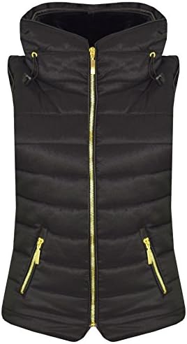 A2Z 4 Kids Girls Designer's Black Sleeveless Hooded Padded Quilted Puffer Bubble Gilet Kids Bodywarmer Jackets 5 6 7 8 9 10 11 12 13 Years
