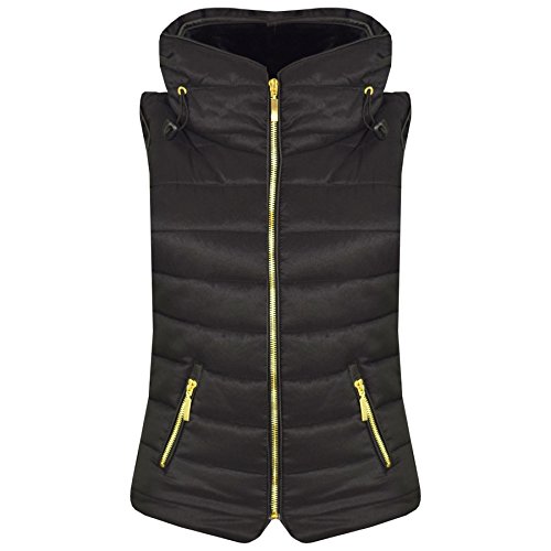 Image of A2Z 4 Kids Kids Girls Boys Sleeveless Hooded Padded Quilted - Gilet Puffer 466 Black 7-8