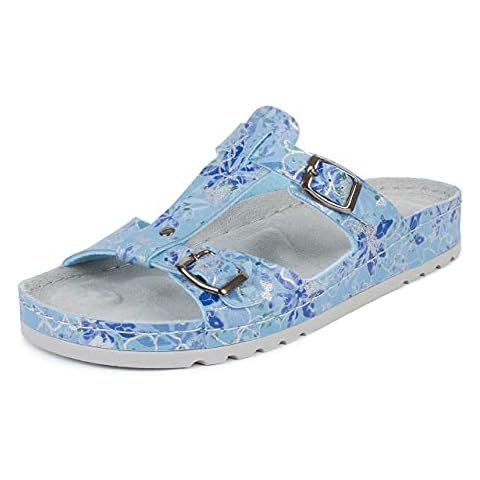 Aerosoft Pantuflas de comodidad para mujer con plantilla acolchada suave y hebillas ajustables Cover