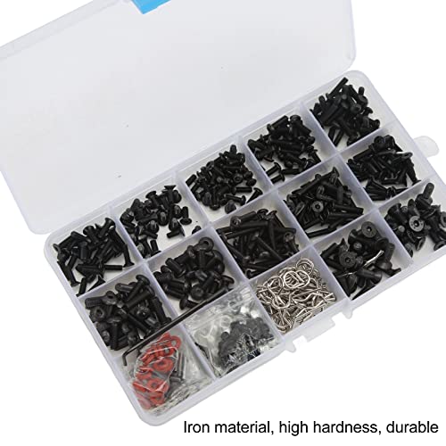 Dilwe RC Schrauben Set, 522 Pcs/Set, M3 M4 mehrere Gr&ouml;&szlig;en, hohe H&auml;rte, klares Gewinde, Schraubensortiment mit Aufbewahrungsbox f&uuml;r 1/8 1/10 RC-Auto