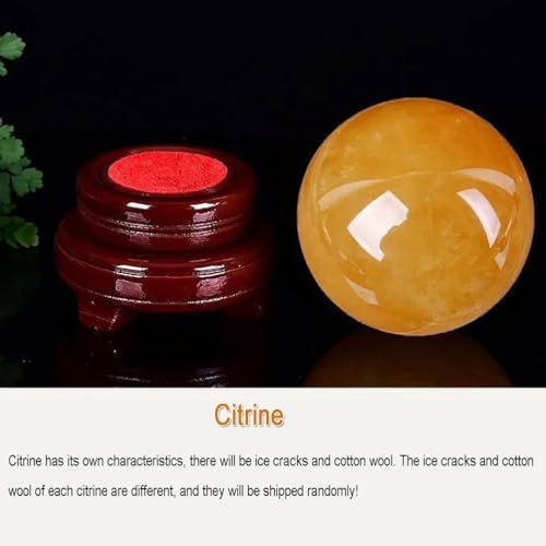Esfera de citrina cristal de cuarzo amarillo fengshui 5cm 3