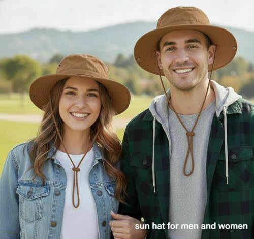 Image of Sun Hats for Men Women Bucket Hat UPF 50+ Boonie Hat Foldable UV Protection Hiking Beach Fishing Summer Safari