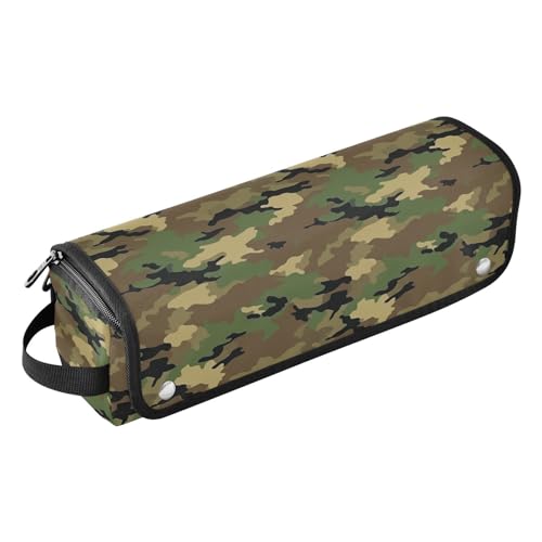 Hot Hair Tools Borsa da viaggio con tappetino in ferro antipolvere Borsa da viaggio per piastra per capelli per strumenti caldi, ferro arricciacapelli, volumizzatore per capelli, mimetico militare