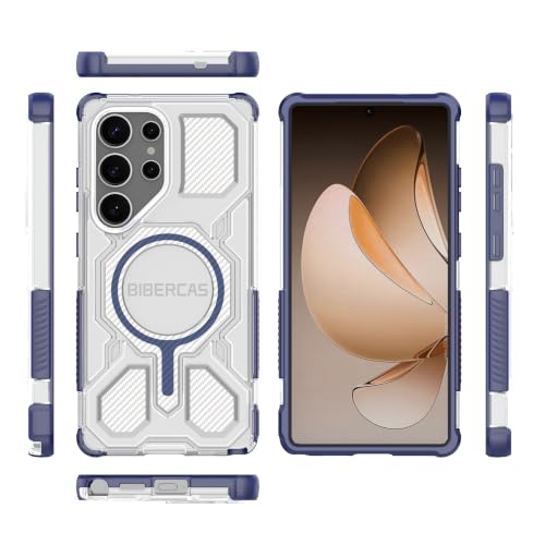 Image of MagPro Armor Grip Case for Samsung Galaxy S25 Ultra | Strong MagSafe Compatible Cover, Rugged Hybrid Protection, Hard PC Back, Soft TPU Bumper, Shockproof, Scratch Resistant | Blue