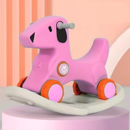 Image of Storio 3-in-1 Ride-On & Rocker with Parental Handle | Baby Ride-On Car for Kids 2-5 Years | Durable, Safe & BIS Approved | Comfortable Seat with Safety Belt | Indoor Outdoor Toy - Pink