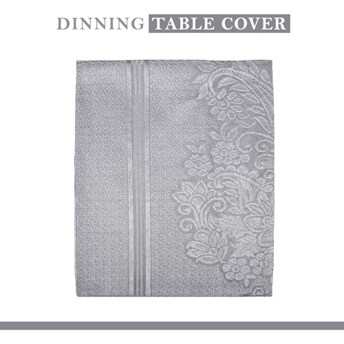 Image of Kuber Industries Dining Table Cover | 60x90 Inch | 6-Seater Table Cover | Net Tabletop Cover | Hotels-Restaurants Table Cover | Dining Table Cloth | Sun-Shine Print | DTC | Grey