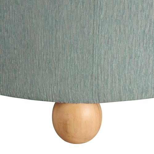 OSP Home Furnishings Baynes Upholstered Round Storage Ottoman, Mist Fabric - Thumbnail 6