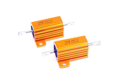 LM YN 25 Watt 15 Ohm 5% Wirewound Resistor Electronic Aluminium Shell Resistor Gold (Pack of 2)