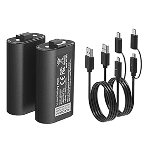 ElecGear Oplaadbare Batterijen voor Xbox Controller, 2x 1200mAh Lithium Accu Speel- en Oplaadkit voor Xbox Series X/S…