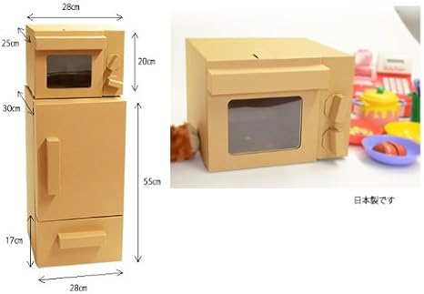 ダンボール製おままごとレンジ キッチン 食べ物 おもちゃ Amazon