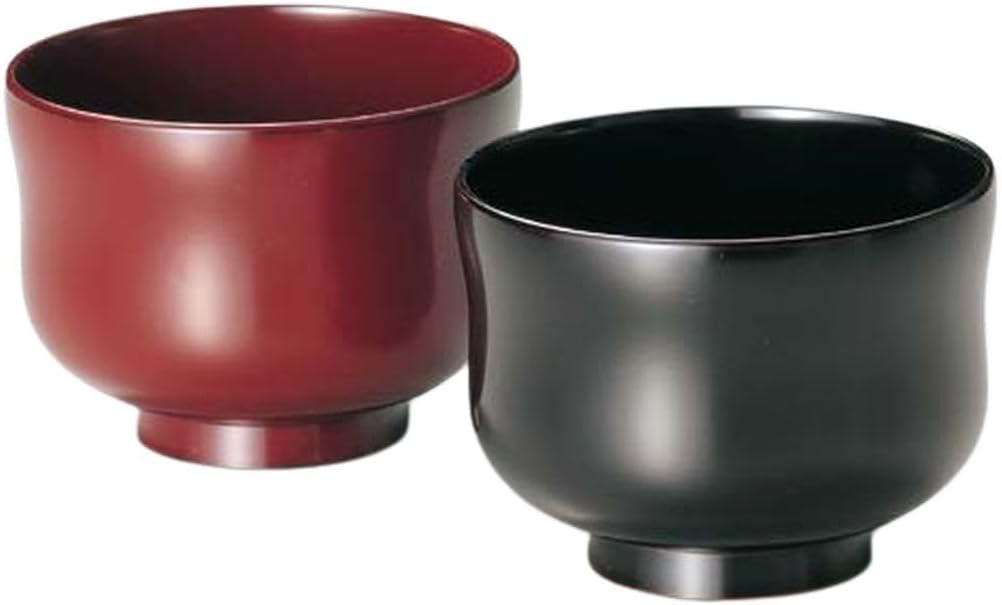 J-kitchens Hisago Mutsumi Bowl, Made in Japan, Vermilion and Tamauchi Black (2 Guests), 3.9 inches (10 cm), Lacquered and Hand-Painted Sonoichi