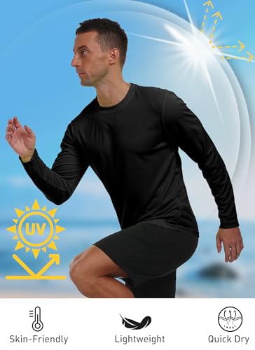 Sun Shirts for Men UPF 50+ SPF Rash Guard Long Sleeve UV Protection Lightweight Quick Dry Fishing Running HH240104