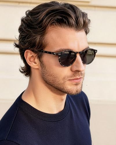 Miniatura 2 de Carfia Retro Gafas De Sol Hombre Polarizadas Uv400 Protección Para Conducir Pesca Al Aire Libre Marco De Acetato