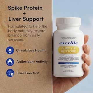 Everlife Spike Protein & Liver Detox Support Supplement - Liposomal Curcumin with NAC, Quercetin, Bromelain & Buffered Vitamin C – Circulation, Antioxidant & Immune Support Blend – 150 Capsules