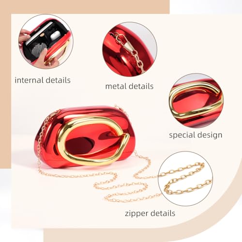 Image of PHILOMENA Evening Clutch Purses Women Acrylic Handbags Metal Handlebars Shoulder Crossbody Bag Wedding Party Casual