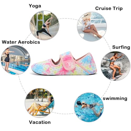 Image of Water Shoes for Women Men Barefoot Beach Swim Aqua Socks Summer Wide Slides Sandals Quick Dry Pool River Sea Sock Shoes