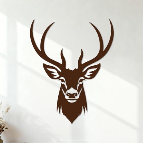 silhouette angélique de tête de cerf Stickers gravés 40x50.1cm Stickers pour vitres Café