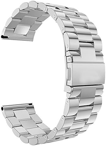 MOTO 360 2nd Gen Watch Band, Stainless Steel Bracelet Watch Strap with Metal Clasp Classic Buckle Wrist Strap for MOTO Smart Watch 46mm - Silver