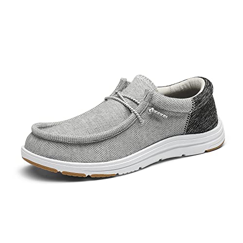 Bruno Marc Men's Arch Support Casual Slip-on Shoes Loafers for Men Non Slip Comfortable Boat Shoes 8 Grey