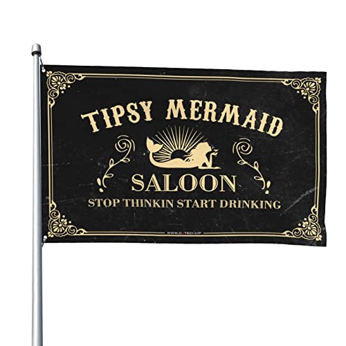 クールな装飾 For Guys Room Tipsy マーメイド サルーン フラッグ おもしろフラッグ 男性用 アウトドア 看板と装飾 (サイズ:152X244CM)