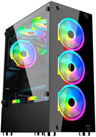 GAMEFORCE GF-8307 GLASS (600W 80+ PSU) 4x120mm Rainbow Fanlı Oyuncu Kasası - Görsel 1