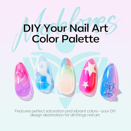 Image of modelones Gel Nail Polish, 6 Colors Jelly Gel Polish Neon Red Blue Green Pink Purple Nail Art Design Translucent Soak Off Manicure Salon DIY Girls Women Gift