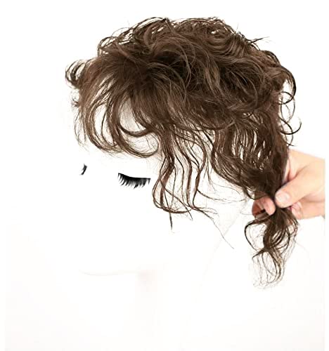 Miniatura 3 de ICRAB Decoración de cabello humano esponjoso natural de 9 pulgadas, extensiones cortas y rizadas, extensiones de cabello humano con clip, peluca de