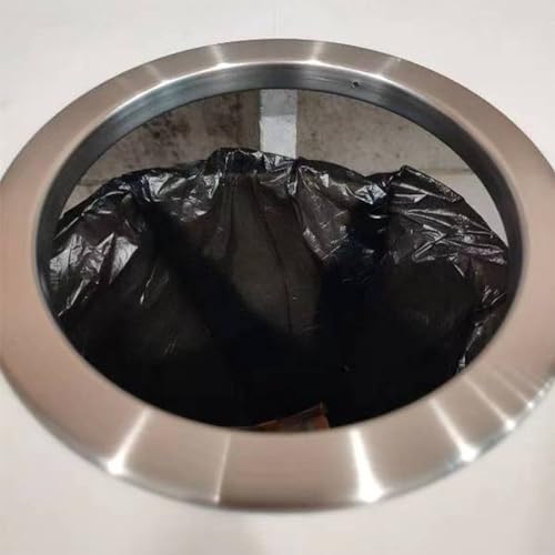 Image of Countertop Embedded Hollow Ring Stainless Steel Trash Grommet Accessories Round Built-in Trash Can Accessories for Mall Kitchen Bathroom Office (Sliver)