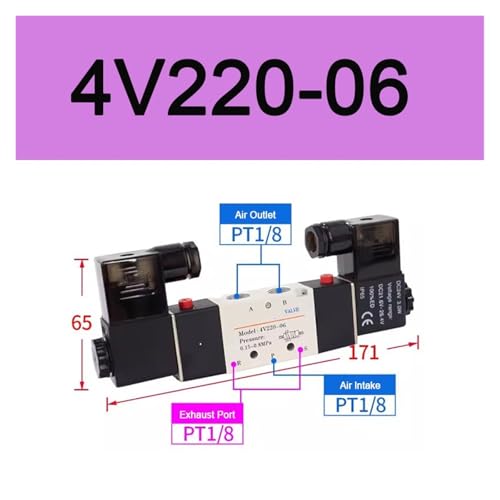 Vanne d'inversion 4V320-10 pneumatique double bobine AC 220V - 3