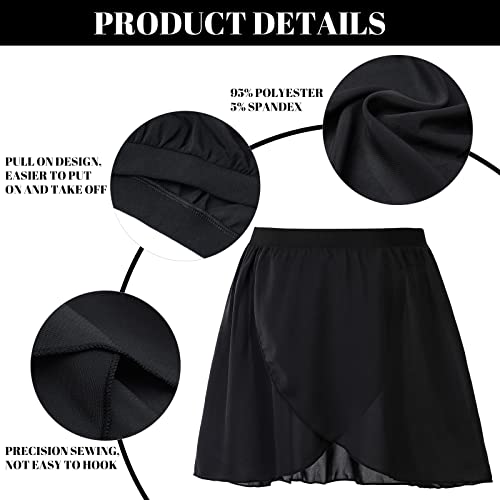 Soudittur Girls Ballet Skirt Women Chiffon Dance Skirt Pull On For Toddler Girls Women (Large, Black) #TOP4