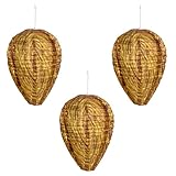Wasp Nest Decoy - 3 Pack- Eco Friendly Hanging Wasp Repellent Hanging Hornet Deterrents Fake Cloth Wasp Nest Non-Toxic Bee Decoy Deterrent for Home and Garden Outdoors