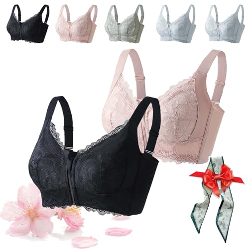 Sanrah Zipper Bra,Ziplacy - Ultra Soft Front Zip Wireless Lifting Bra,Ziplacy Zipper Bras