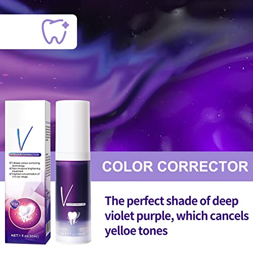 Purple Toothpaste For Teeth Whitening 2 Pack Colour Corrector Toothpaste,Intensive Stain Removal Toothpaste Dental Color Correcting Toothpaste #TOP6