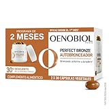 OENOBIOL PERFECT BRONZE DUO Autobronceador - Acelerador Bronceado Corporal y Facial con Protección Solar, Con Astaxantina, Cúrcuma, Licopeno y Luteina - Complemento alimenticio 60 cápsulas