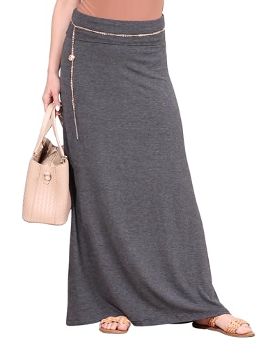 Image of Popana Long Maxi Skirt for Women, Flowy Long Skirts for Women | High Waisted Soft Trendy Rayon, Sundress Convertible Skirt, Long Length Bodycon Maxi Skirt, Petite and Plus Size